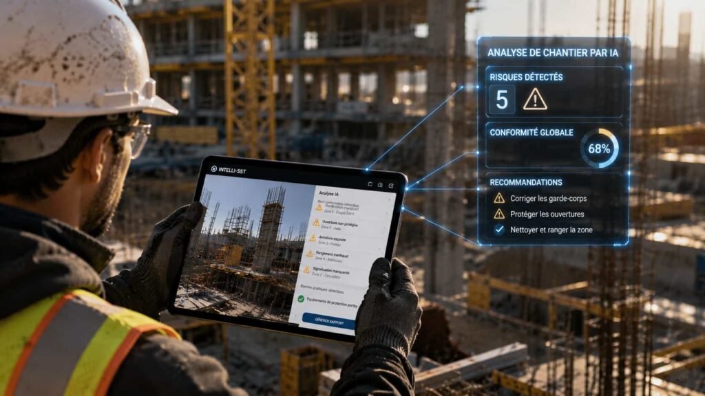 Analyse assistée par IA d'une photo de chantier, en appui au jugement humain
